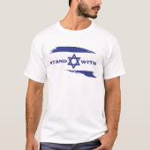 Stand met Israel Blauwe en Witte Vlag T-shirt (Voorkant)