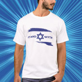 Stand met Israel Blauwe en Witte Vlag T-shirt