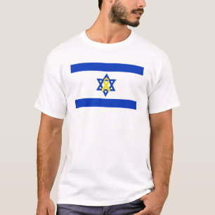Stand met Israel Blauwe en Witte Vlag T-shirt