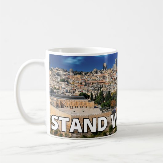 Stand met Israël Jeruzalem Koffiemok (Links)