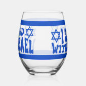 Stand met Israel Retro Groovy tekst Wijnglas Zonder Voet (Links)