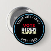 Stand met Kamala, niet in reliëf, BIDEN HARRIS 202 Ronde Button 7,6 Cm (Voorkant /achterkant)