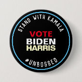Stand met Kamala, niet in reliëf, BIDEN HARRIS 202 Ronde Button 7,6 Cm (Voorkant)