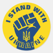 STAND MET OEKRAÏENSE PROTESTEN RONDE STICKER (Voorkant)