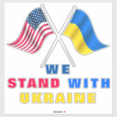 Stand met Oekraïense Sticker VS en Oekraïense vlag (Vel)