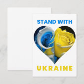 Stand met Oekraïne, Oekraïense Hart Vlag, Oekraïen Bedankkaart (Voorkant / Achterkant)
