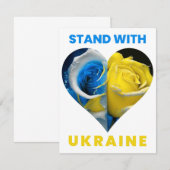 Stand met Oekraïne, Oekraïense Hart Vlag, Oekraïen Notitiekaartje (Voorkant / Achterkant)