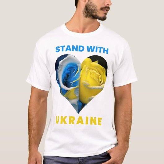 Stand met Oekraïne, Oekraïense Hart Vlag, Oekraïen T-shirt (Voorkant)