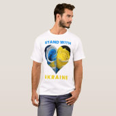 Stand met Oekraïne, Oekraïense Hart Vlag, Oekraïen T-shirt (Voorkant volledig)