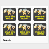 Stand met Oekraïne op de kaart Vierkante Sticker (Vel)