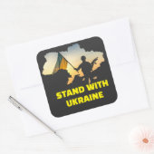Stand met Oekraïne op de kaart Vierkante Sticker (Envelop)