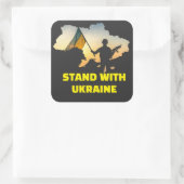 Stand met Oekraïne op de kaart Vierkante Sticker (Tas)