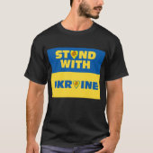 Stand met Oekraïne Zonnebloemharten T-Shirt (Voorkant)