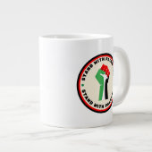Stand met Palestina - Fist - Vlag Kleuren Grote Koffiekop (Voorkant rechts)