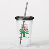 Stand met Palestina, vlag en olijfboom Acryl Drinkbeker (Achterkant)