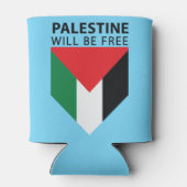 Stand met Palestina, vlag en olijfboom Blikjeskoeler (Achterkant)