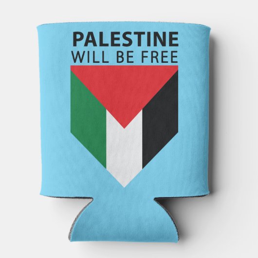 Stand met Palestina, vlag en olijfboom Blikjeskoeler (Achterkant)