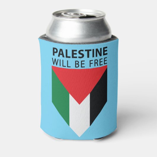 Stand met Palestina, vlag en olijfboom Blikjeskoeler (Blikje Achterkant)
