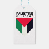 Stand met Palestina, vlag en olijfboom Cadeaulabel (Achterkant)