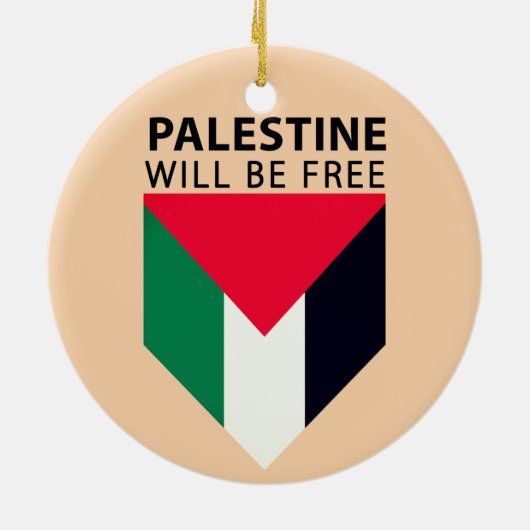 Stand met Palestina, vlag en olijfboom Keramisch Ornament (Achterkant)