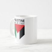 Stand met Palestina, vlag en olijfboom Koffiemok (Voorkant links)