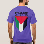 Stand met Palestina, vlag en olijfboom T-shirt (Achterkant)