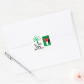 Stand met Palestina, vlag en olijfboom Vierkante Sticker (Envelop)