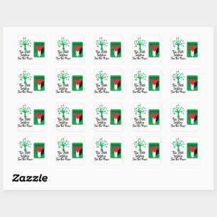 Stand met Palestina, vlag en olijfboom Vierkante Sticker