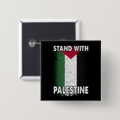 Stand met Palestina Vrije Palestijnse Vlag Vierkante Button 5,1 Cm (Voorkant /achterkant)