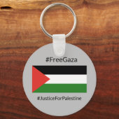 Stand met Palestine Free Gaza Solidarity Sleutelha Sleutelhanger (Achterkant)