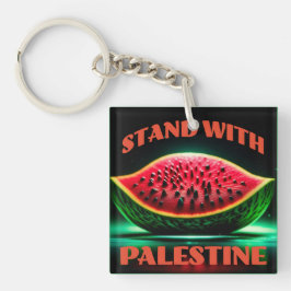 Stand met Palestine Solidariteit Acryl Sleutelhang Sleutelhanger