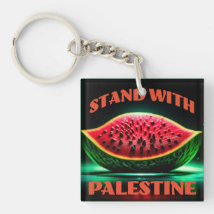 Stand met Palestine Solidariteit Acryl Sleutelhang Sleutelhanger