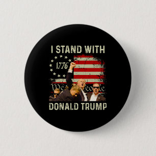 Stand met Trump Grappige Trump 2024 Ronde Button 5,7 Cm