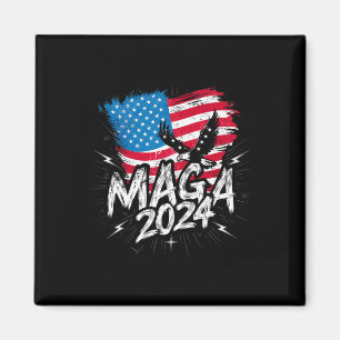 Stand met Trump Maga 2024 Patriotic Flag T-shirt Magneet