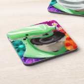 Stand Mixer Funky Abstracte Kunst Groen Roze Bier Onderzetter (Linkerzijde)