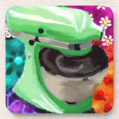 Stand Mixer Funky Abstracte Kunst Groen Roze Bier Onderzetter (Voorkant)