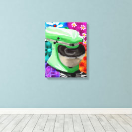Stand Mixer Funky Abstracte Kunst Groen Roze Canvas Afdruk