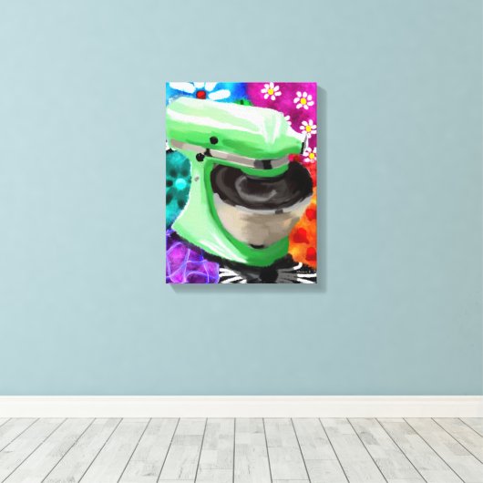 Stand Mixer Funky Abstracte Kunst Groen Roze Canvas Afdruk (Insitu (Houten vloer))