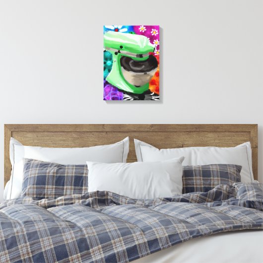 Stand Mixer Funky Abstracte Kunst Groen Roze Canvas Afdruk (Insitu (Slaapkamer))