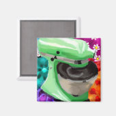 Stand Mixer Funky Abstracte Kunst Groen Roze Magneet (Voorkant / Achterkant)