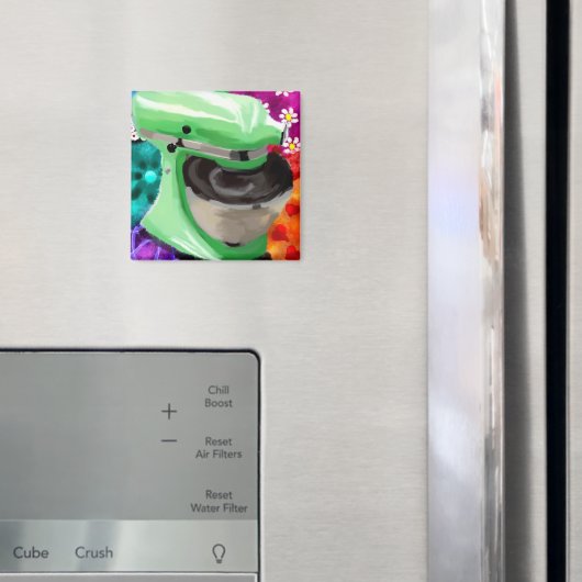 Stand Mixer Funky Abstracte Kunst Groen Roze Magneet (Insitu (Koelkast))