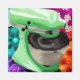 Stand Mixer Funky Abstracte Kunst Groen Roze Magneet