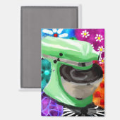 Stand Mixer Funky Abstracte Kunst Groen Roze Magneet (Voorkant / Achterkant)