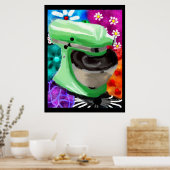 Stand Mixer Funky Abstracte Kunst Groen Roze Poster (Keuken)