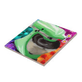 Stand Mixer Funky Abstracte Kunst Groen Roze Tegeltje (Zijkant)