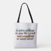 Stand-ong Quote Homeschool Canvas tas (Achterkant)