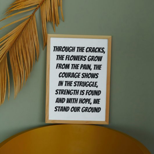 Stand Our Ground Inspirerend minigedicht Poster