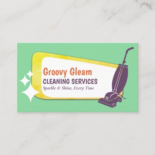 Stand Out Retro Vacuum Professional Cleaning Visitekaartje (Voorkant)