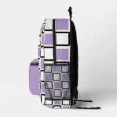 Stand Out with the Pale Purple and White Geometric Bedrukte Rugzak (Rechts)