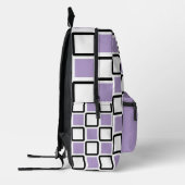 Stand Out with the Pale Purple and White Geometric Bedrukte Rugzak (Links)